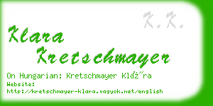 klara kretschmayer business card